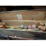 Early 20th Century cased croquet set by Slazengers