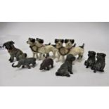 Small collection of cast metal and cold painted figures of animals Tallest 4.5cm tall, various