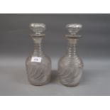 Pair of 19th Century cut glass decanters with stoppers