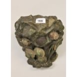 19th Century Continental carved and painted wall bracket of naturalistic form decorated with