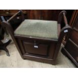 Late 19th / early 20th Century mahogany piano stool with fielded panelled fall front