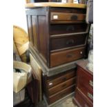 Pair of 19th Century large desk pedestals with drawers and plinths (at fault) 40.75ins x 22.25ins