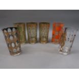 Set of four Culver glass tumblers and two similar tumblers