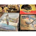 Three various boxed flying models by Triang, Keil Kraft and Cox including a Spitfire Mk Vb, together