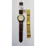 Gentleman's LIP quartz wristwatch together with a gold plated wristwatch bracelet