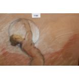 B. Smirnoff signed pastel and charcoal drawing, female figure study, 13.5ins x 17.5ins