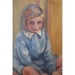 Bess Defries Brady signed oil on canvas, portrait of a child, dated 39 (1939), 24ins x 20ins