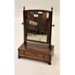 Small George III mahogany box toilet mirror