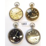 Group of four various World War II military issue pocket watches, including Carly, Clemence and Doxa