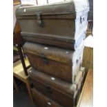 Three various cabin trunks