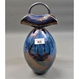 Contemporary Fairman blue lustre pottery baluster form jug / vase