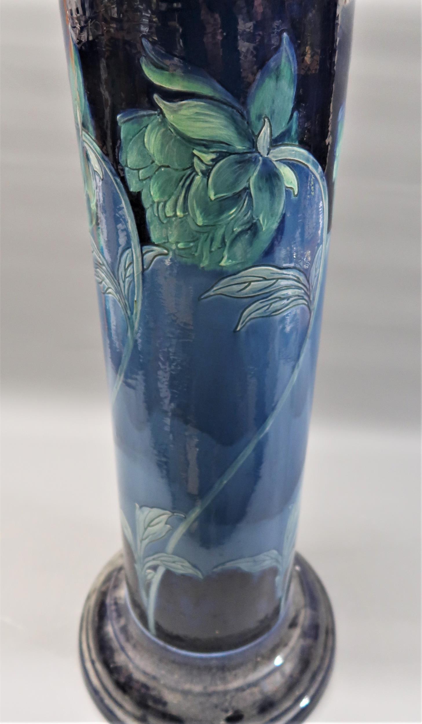 Early to mid 20th Century blue glazed pottery jardiniere stand - Image 2 of 2