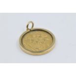 Victorian half sovereign, dated 1896, in a 9ct gold mount
