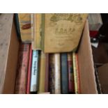 Box containing a quantity of children's books, some with illustrations by Mabel Lucie Attwell,