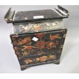 Small late 19th Century Japanese lacquer table cabinet, 12.5ins high