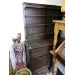 Reproduction oak dresser with shelf back