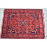 Afghan rug with a medallion and all-over stylised design, corner designs and borders, 6ft 4ins x 5ft