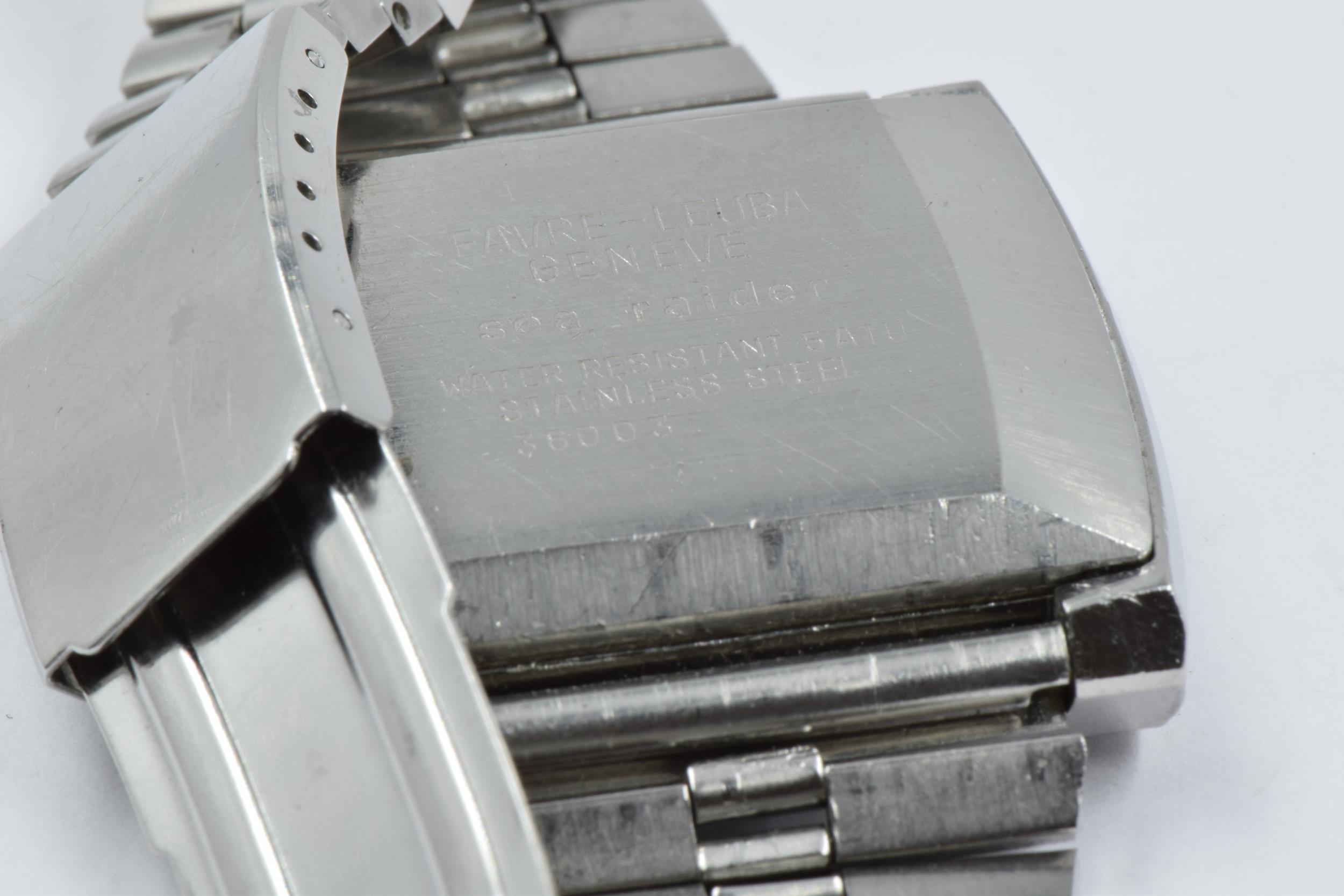 Favre-Leuba Sea Raider gentleman's rectangular stainless steel wristwatch, the silvered dial with - Image 2 of 2