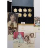 Group of seven silver gilt coins by Royal Mint in original box (incomplete), ' Fairwell to the SD