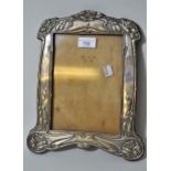 Large Art Nouveau Birmingham silver mounted photograph frame, 12ins high (slight damages) The date