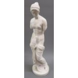 19th Century Royal Copenhagen Eneret bisque porcelain figure of Venus (damages), 18.25ins high