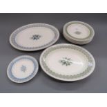 Group of three Wedgwood platters, six large soup plates and one smaller plate, ' Persephone ', by