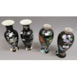 Pair of Wood & Sons ' Korea ' baluster form vases decorated in oriental style, 8.75ins high together