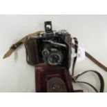 Zeiss Icon 6 x 9 camera with Tessar lens, in original brown leather case