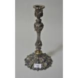 Elkington & Co silver plated candlestick, engraved ' Savoy Hotel, Claridges '