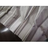 Pair of good quality beige and cream striped curtains, fully lined, heavy cream fabric with triple