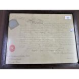 Victorian framed Officer's Appointment to George Montgomerie Neilson, 2nd Lieutenant