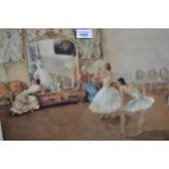 William Russell Flint, artist signed coloured print, ' The Mirror of the Ballet ', 14.5ins x