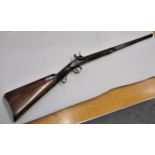 Osborn & Gundy, London, good quality 19th Century flintlock single Damascus barrel sporting rifle