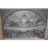 Antique black and white engraving after Raphael, by Joannes Volpato, gilt framed, 20.5ins x 29ins