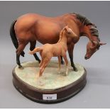 Doris Lindner for Royal Worcester, bisque porcelain group ' Prince's Grace and Foal ', Limited