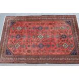 20th Century Belouch carpet of multiple medallion and all-over floral and animal design with