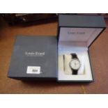 Louis Erard gentleman's circular stainless steel quartz wristwatch, the white dial with gilt batons,