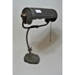 Early 20th Century oxidised metal desk lamp (for restoration)