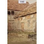 John Aston, watercolour study of a stone barn, signed, gilt framed, 12insx 8ins, together with a