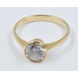 18ct Gold zircon set solitaire ring