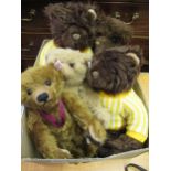 Two Steiff teddy bears, together with three Giorgio Beverly Hills collectors teddy bears