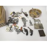 Small quantity of miscellaneous collectables including pewter toy soldiers, miniature replica