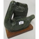 Heavy carved opal stone figure of a duck by Zimbabwean sculptor, Philip Kotokwa