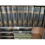 Miscellaneous leather bound books including a full set of Dickens