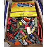 Quantity of playworn Matchbox cars, together with a Hot Wheels carry case The Hot Wheels case is