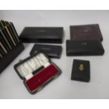 Group of six leather covered medal boxes for OBE, CBE etc.