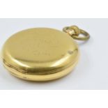 Charles Frodsham, 18ct yellow gold full hunter pocket watch, the dial with Roman numerals and