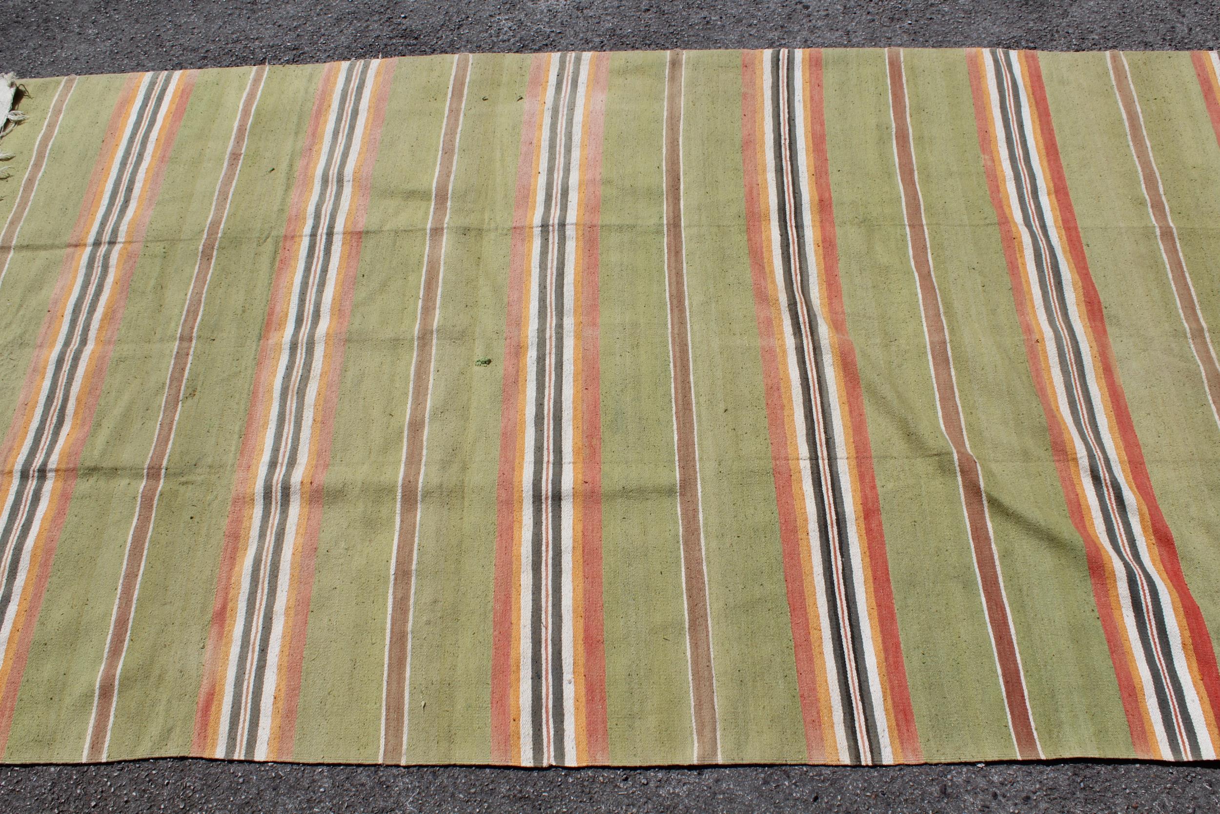 Two tribal rugs of multi colour striped design - Image 2 of 2