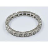 18ct White gold diamond set full eternity ring Size O-P