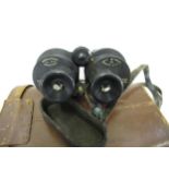 Pair of Barr & Stroud binoculars, the lenses fitted with folding shades, British Patent No.435220/